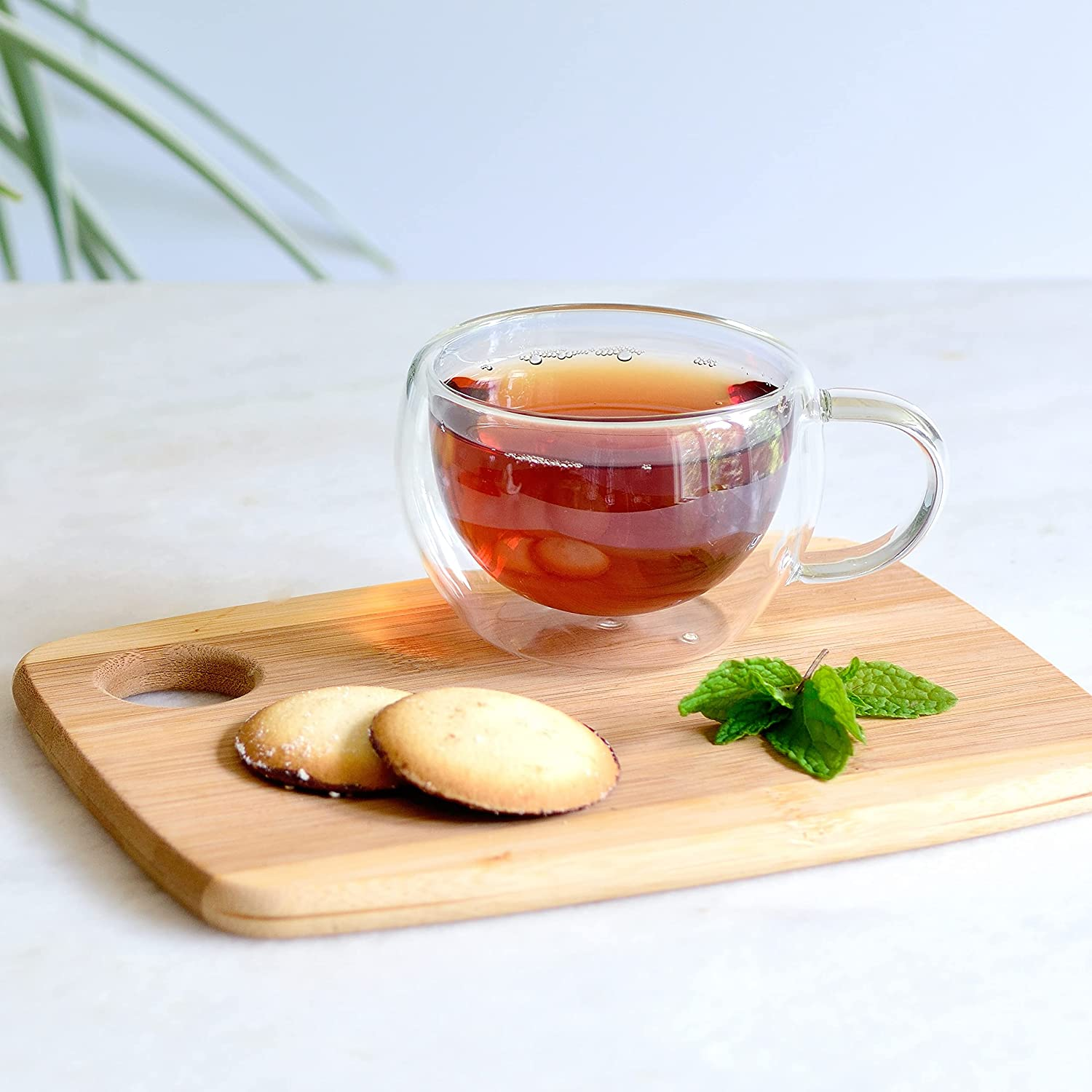 2 Pack Glass Espresso Mugs, Double Wall Thermo Insulated Glass Coffee Cups, Glas