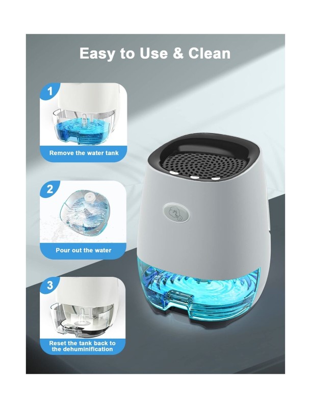 Dehumidifiers:Portable Dehumidifier for Home, Bedroom, Bathroom 35OZ Small De...